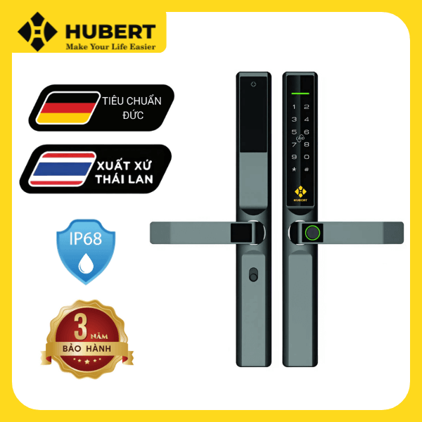 KHOÁ CỬA NHÔM HUBERT HB CN68 ROUND BLACK