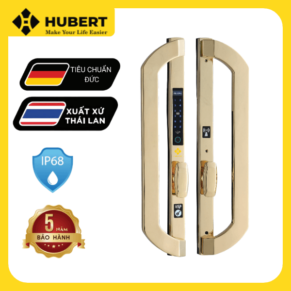 Khóa Cửa Nhôm HUBERT HB CNI8 EU GOLD 24K